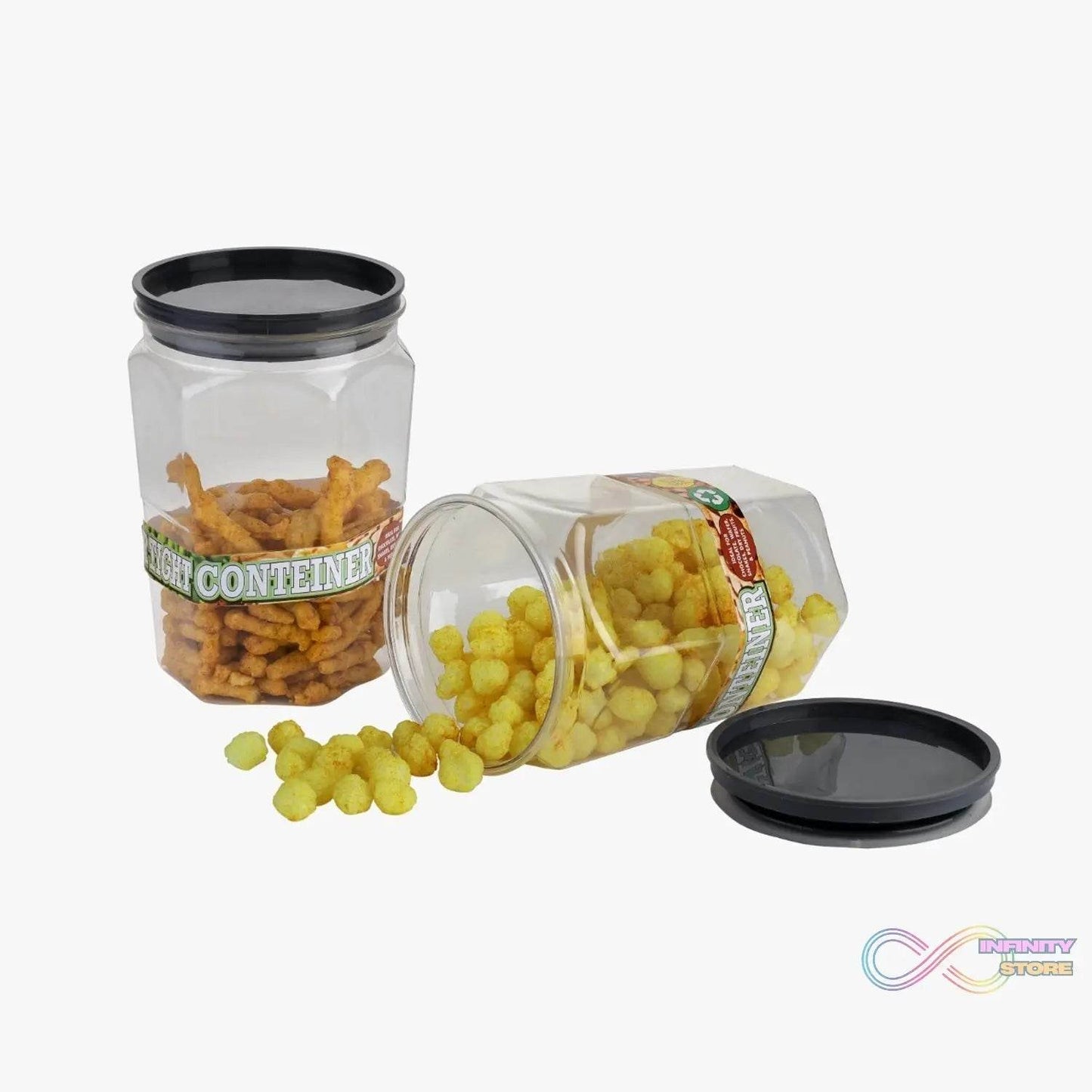 Air Tight Kitchen Storage Container for Rice | Dal | Atta, BPA - Free, Flour | Cereals | Snacks | Stackable | Modular, Round. (Approx - 1100Ml, Set of 6pcs) - infinityexculsivestore.com