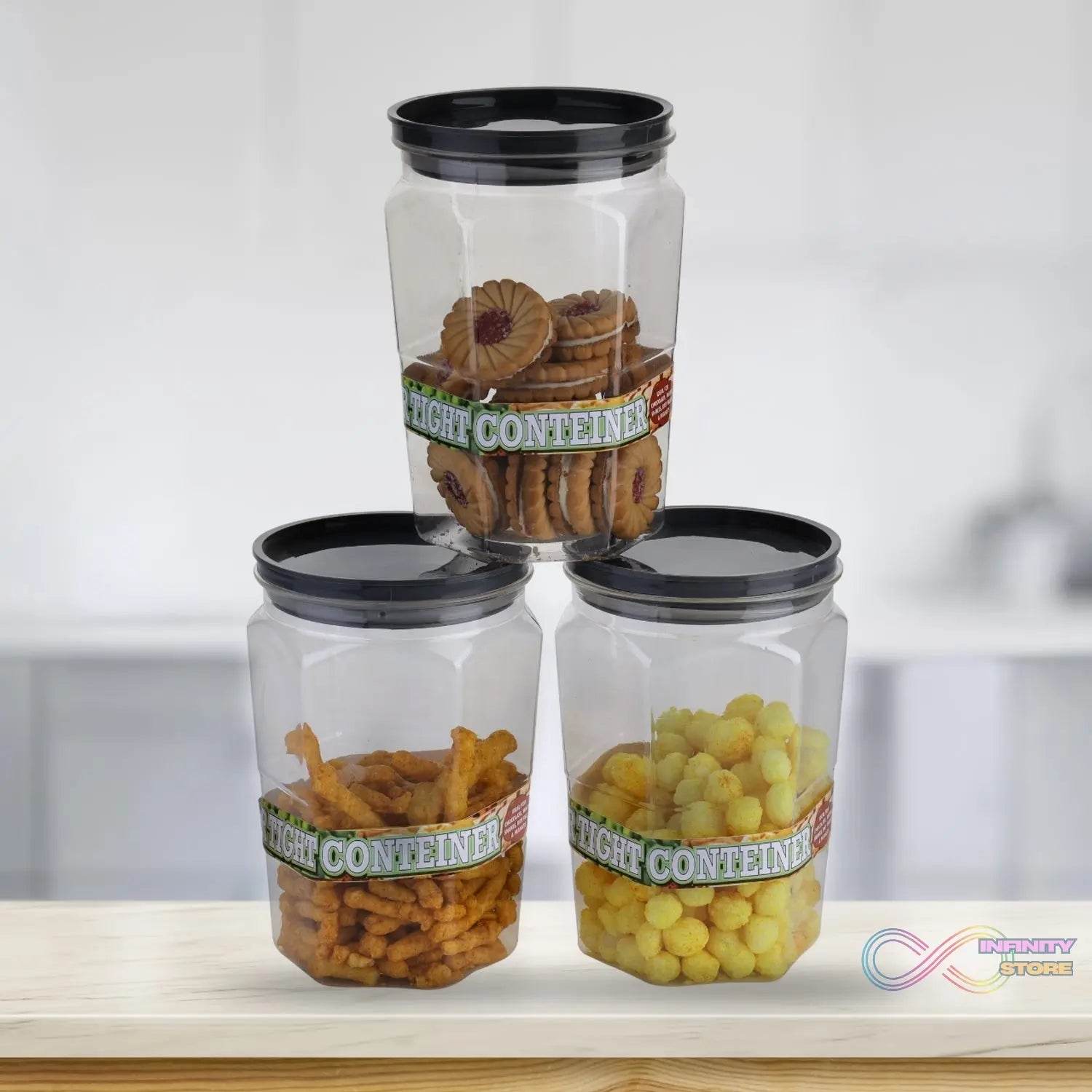 Air Tight Kitchen Storage Container for Rice | Dal | Atta, BPA - Free, Flour | Cereals | Snacks | Stackable | Modular, Round. (Approx - 1100Ml, Set of 6pcs) - infinityexculsivestore.com