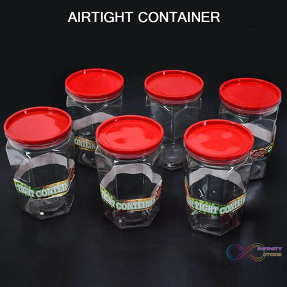 Air Tight Kitchen Storage Container for Rice | Dal | Atta, BPA - Free, Flour | Cereals | Snacks | Stackable | Modular, Round. (Approx - 1100Ml, Set of 6pcs) - infinityexculsivestore.com