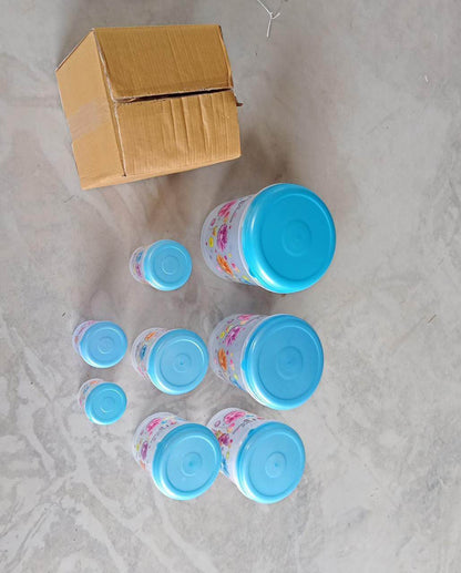 Air Tight Plastic Transparent Container Set (10000ml, 7000ml, 5000ml, 3000ml, 2000ml, 1000ml, 750ml, 500ml) - infinityexculsivestore.com