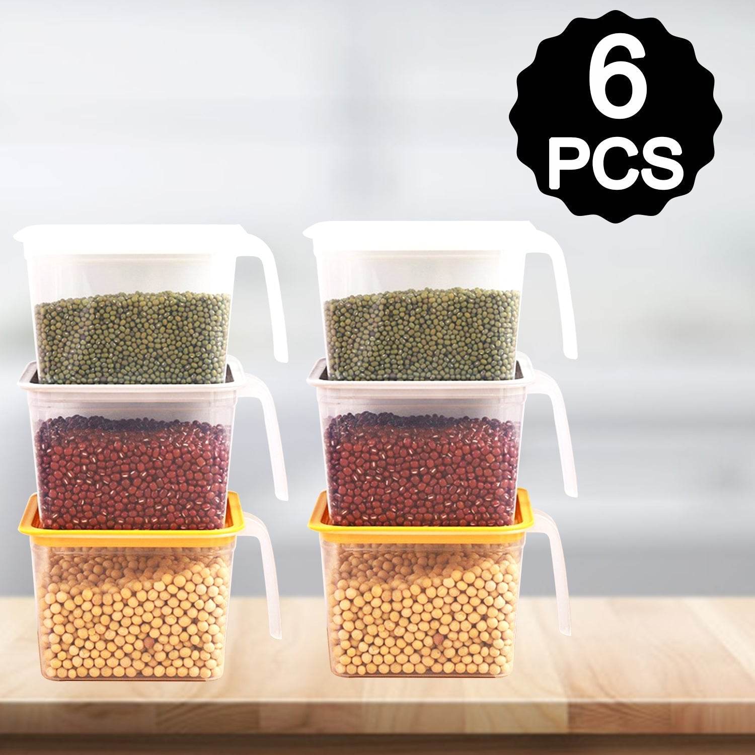 Air Tight Unbreakable Big Size 1100 ml Square Shape Kitchen Storage Container (Set of 6) - infinityexculsivestore.com