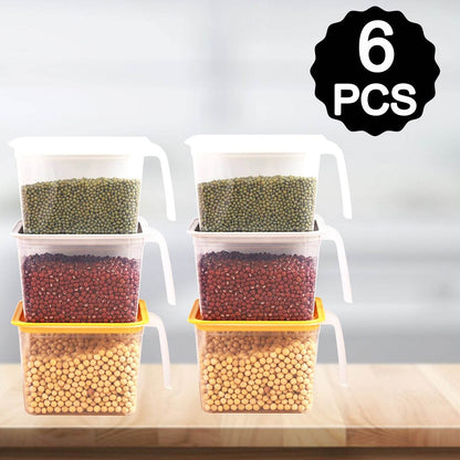 Air Tight Unbreakable Big Size 1100 ml Square Shape Kitchen Storage Container (Set of 6) - infinityexculsivestore.com