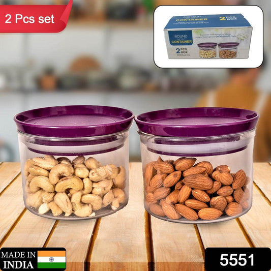 Air Tight & Unbreakable Kitchen Jar Set Food Storage Containers for Dry Fruits, Spices, Snacks, Pulses (2 Pcs Set) - infinityexculsivestore.com