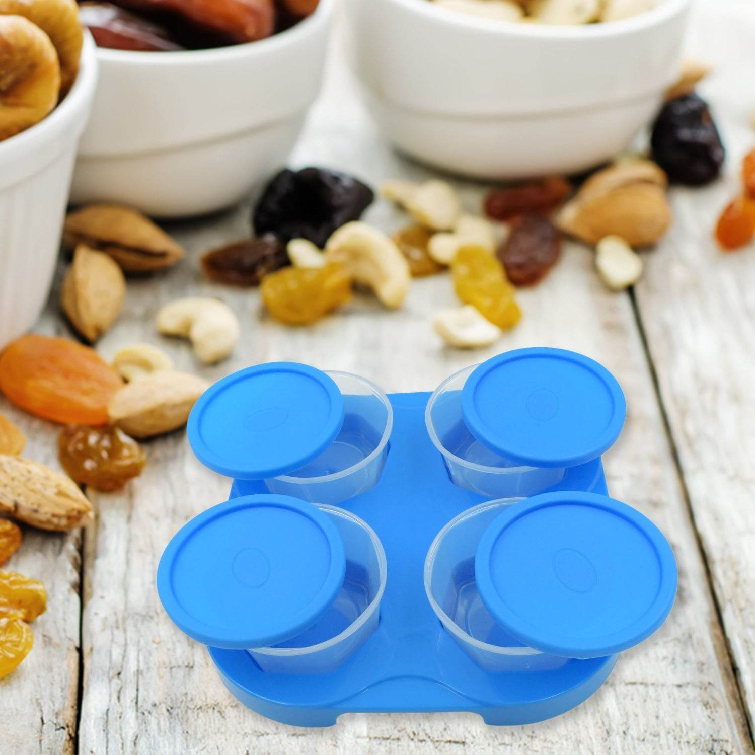 Airtight Container Jar 4 Pc Set With Stylish Tray for Kitchen Unbreakable Jar Set for Multipurpose Storage ( Mukhwas Dani ) - infinityexculsivestore.com