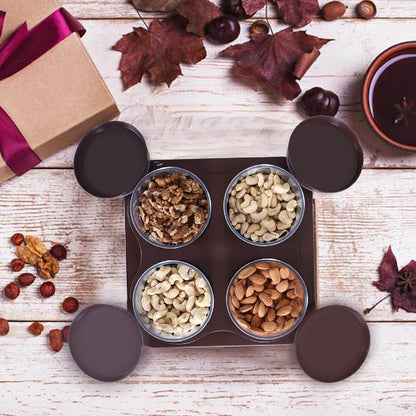 Airtight Plastic 4 Pc Storage Container Set, With Tray Dry Fruit Plastic Storage Container Tray Set With Lid & Serving Tray For Kitchen - infinityexculsivestore.com