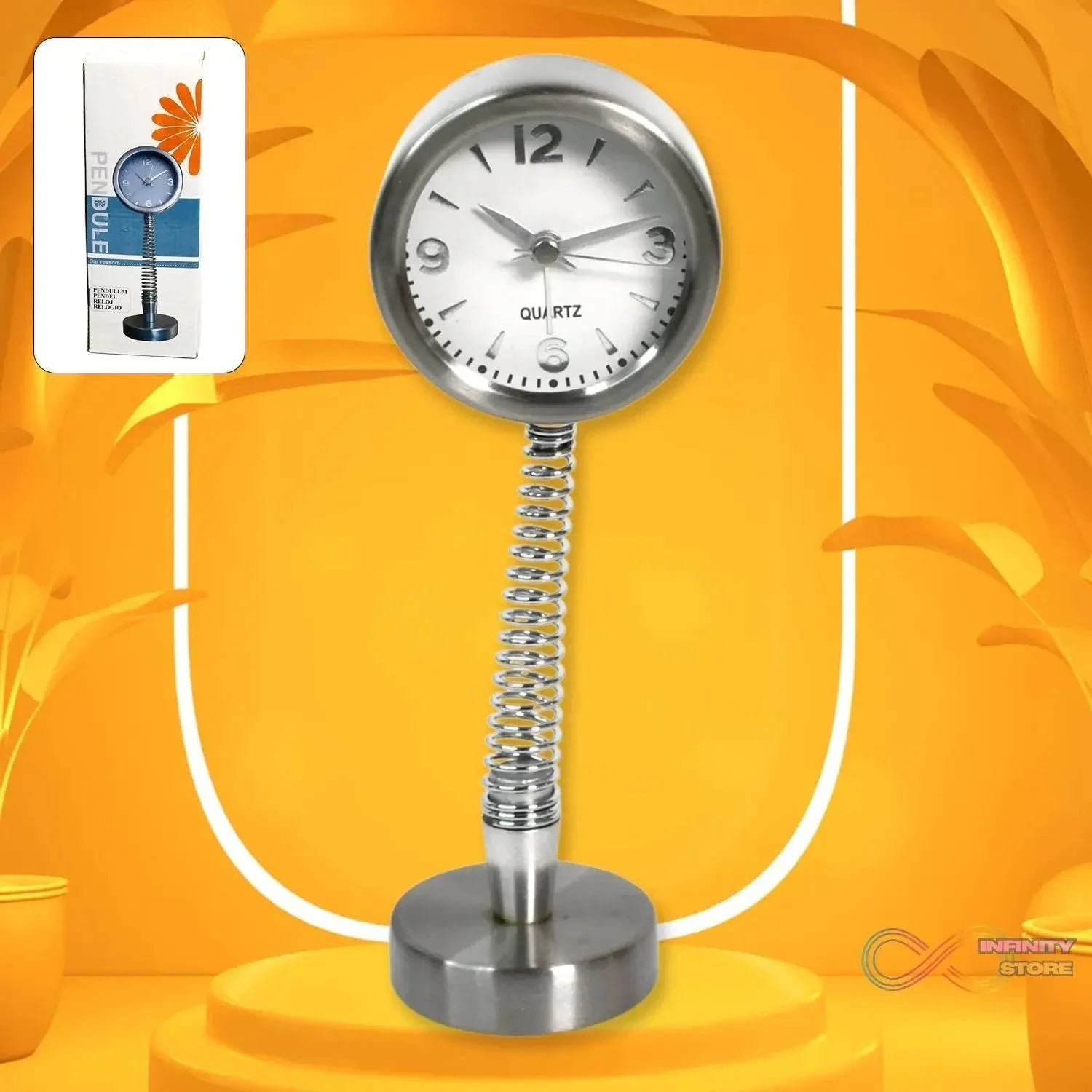 Alarm Clock on a Spring Extra Large, Silver Dial (1 Pc) - infinityexculsivestore.com