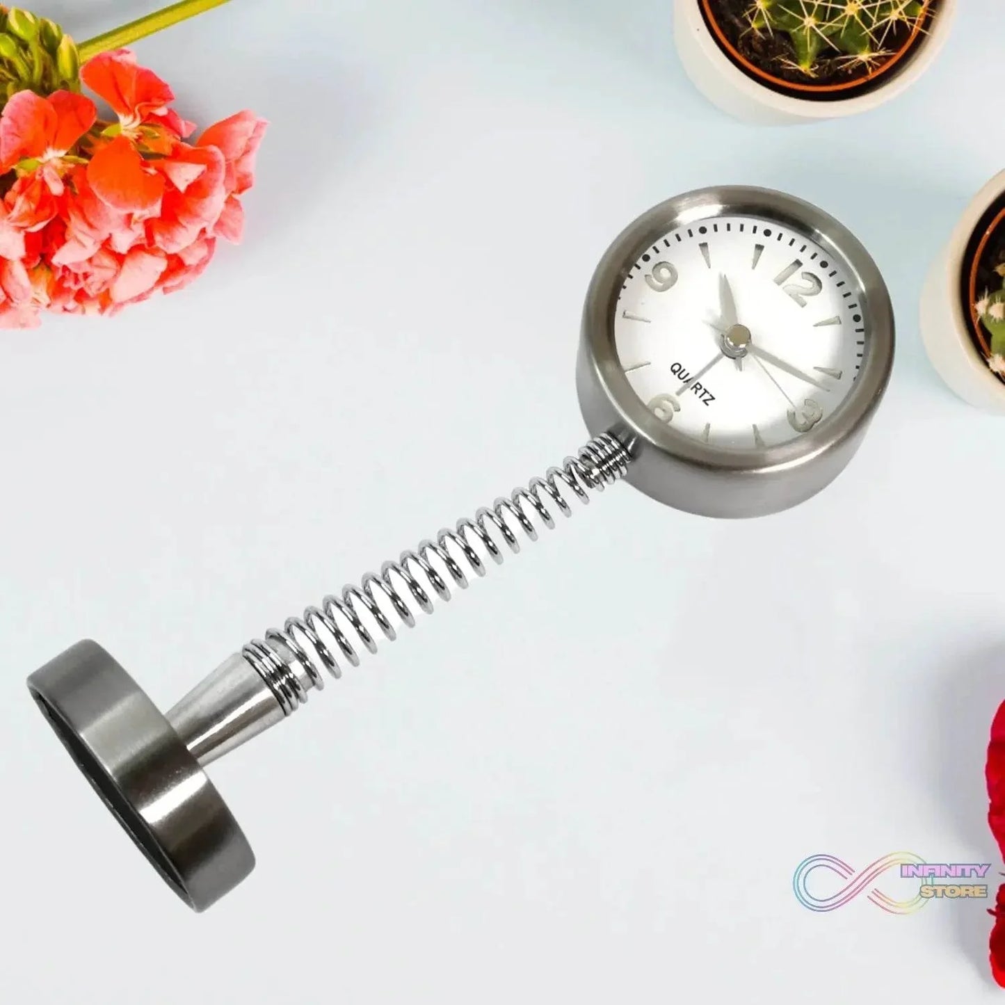 Alarm Clock on a Spring Extra Large, Silver Dial (1 Pc) - infinityexculsivestore.com