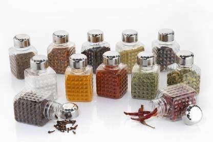 All New Square 16 Bottle Design 360 Degree Revolving Spice Rack Container Condiment, Pieces Set, Square Small Container - infinityexculsivestore.com