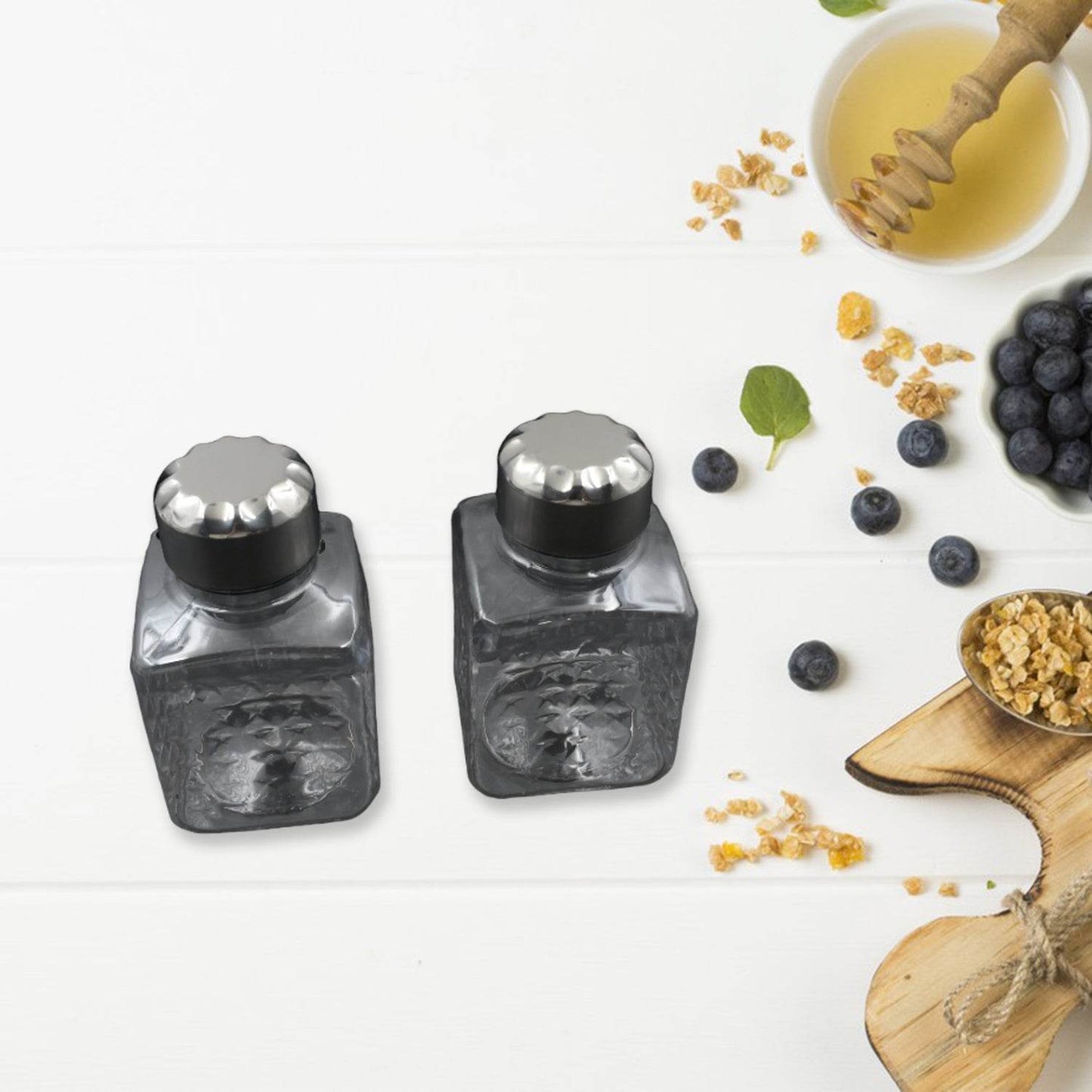 All New Square 16 Bottle Design 360 Degree Revolving Spice Rack Container Condiment, Pieces Set, Square Small Container - infinityexculsivestore.com