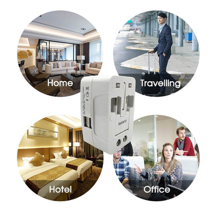 All-in-One Universal Worldwide Travelling AC Adaptor Plug (AU / UK / US / EU) International Power Charger Electric USB Power Plug Socket Adapter Converter (1 Pc) - infinityexculsivestore.com
