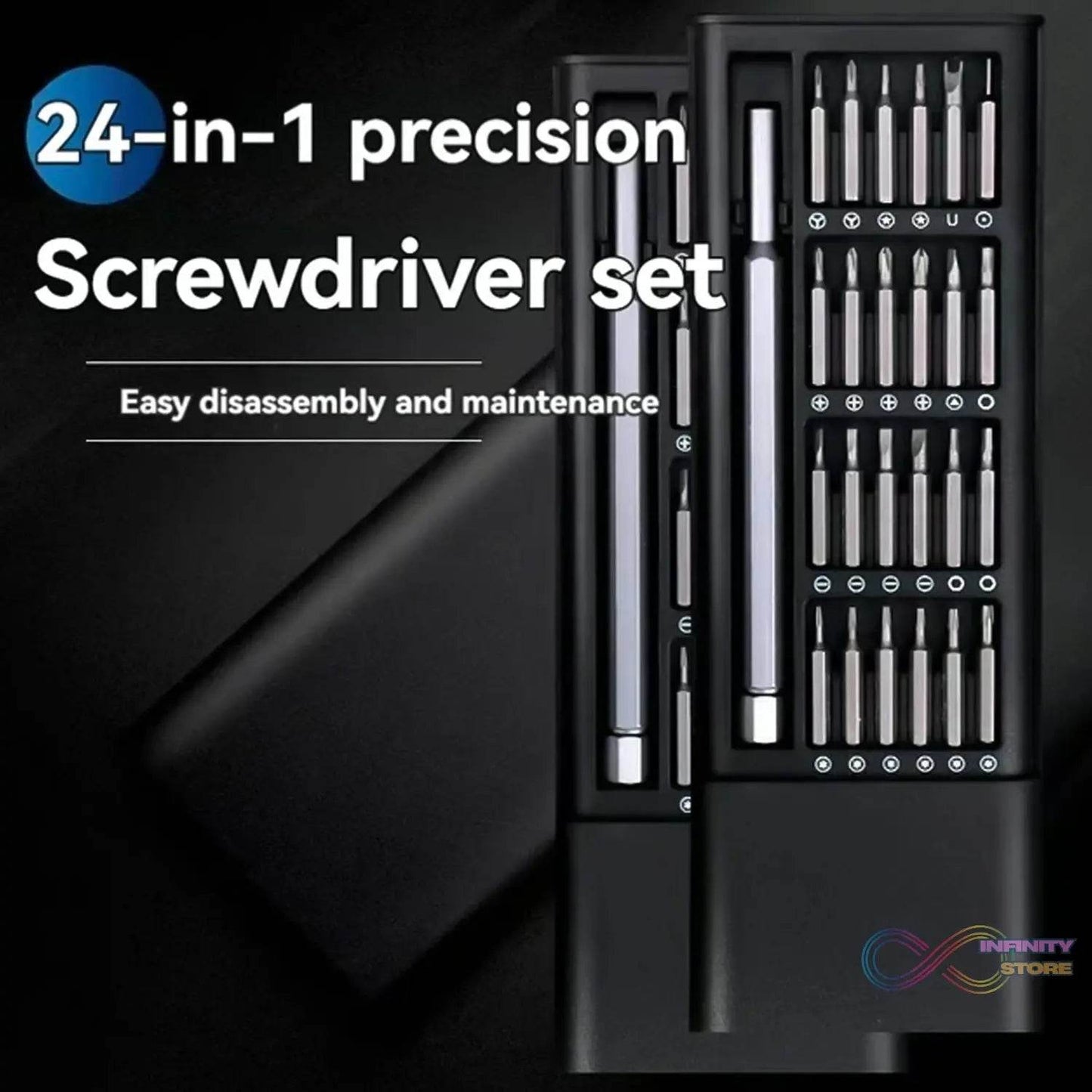Aluminium 24 in 1 Precision Screwdriver Set, Screwdriver Tool Set (24 Pcs Set) - infinityexculsivestore.com