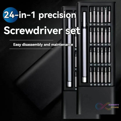 Aluminium 24 in 1 Precision Screwdriver Set, Screwdriver Tool Set (24 Pcs Set) - infinityexculsivestore.com