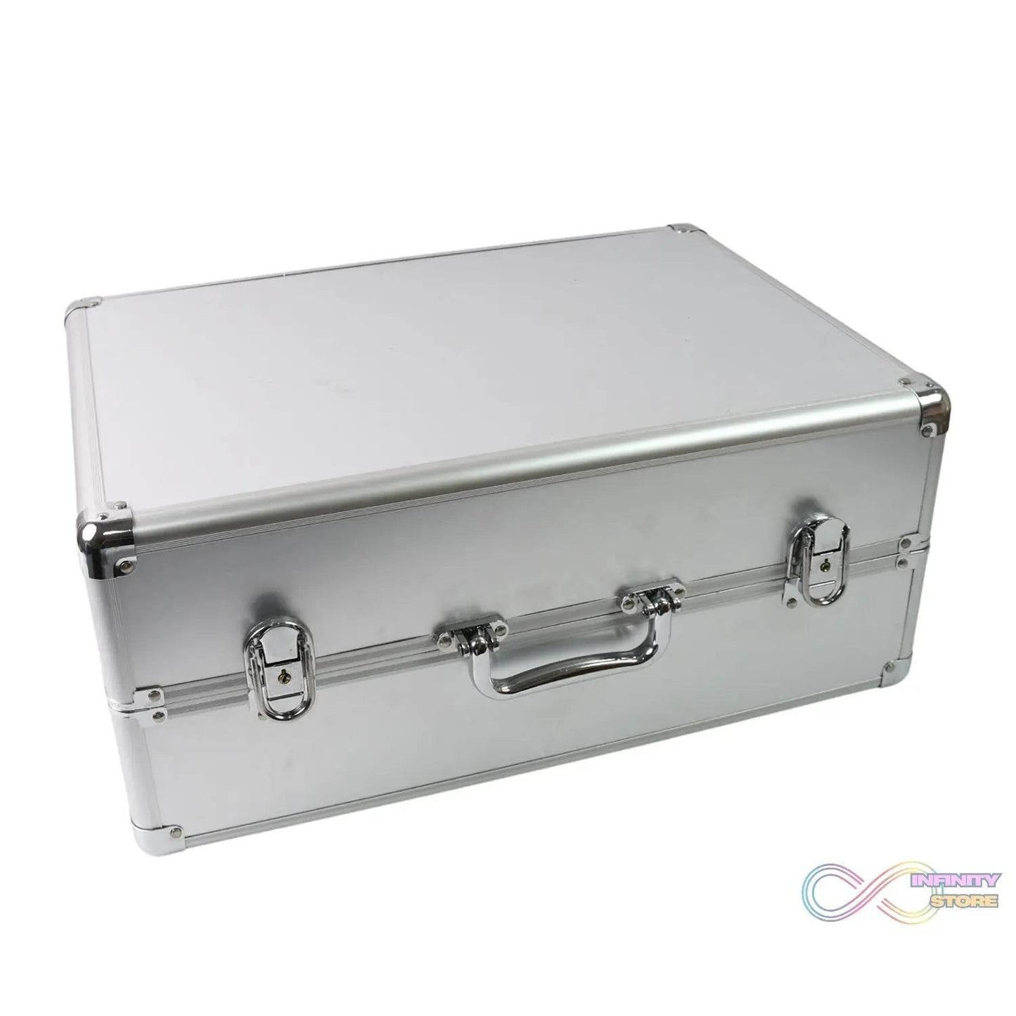 Aluminium & Wooden Multipurpose Portable Suitcase Travel Tool Box With 2 Keys For Lock (45×29×20 Cm / 1 Pc) - infinityexculsivestore.com