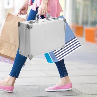 Aluminium & Wooden Multipurpose Portable Suitcase Travel Tool Box With 2 Keys For Lock (45×29×20 Cm / 1 Pc) - infinityexculsivestore.com