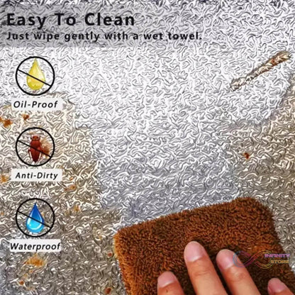 Aluminium foil for Kitchen and Aluminium Foil Paper Sticker Roll for Kitchen Wall, Drawers. (60cmx2Meter) - infinityexculsivestore.com