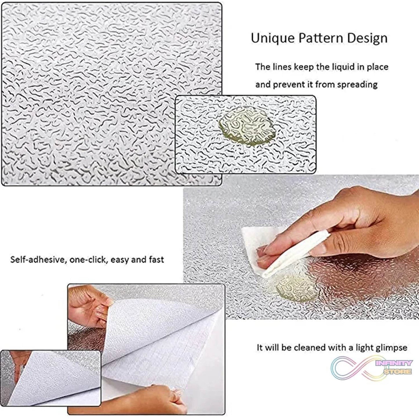 Aluminium foil for Kitchen and Aluminium Foil Paper Sticker Roll for Kitchen Wall, Drawers. (60cmx2Meter) - infinityexculsivestore.com