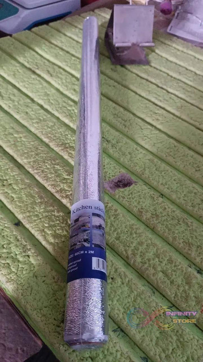 Aluminium foil for Kitchen and Aluminium Foil Paper Sticker Roll for Kitchen Wall, Drawers. (60cmx2Meter) - infinityexculsivestore.com