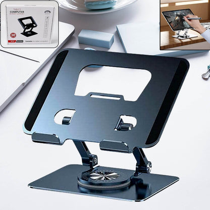 Aluminum Alloy 360°Rotating Bracket, Adjustable Laptop Stand, Portable Foldable Ergonomic Laptop Support - infinityexculsivestore.com
