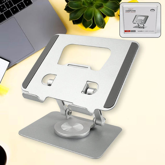 Aluminum Alloy 360°Rotating Bracket, Adjustable Tablet Stand, Portable Foldable Ergonomic Tablet Support - infinityexculsivestore.com