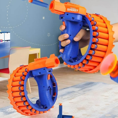 Amazing Toy Gun, Electric Gun for Children, 28 Soft Bullets for Youth Safety, Children's Electric Hand Ring Wheel Soft Bullet Gun, Gift Toys - infinityexculsivestore.com