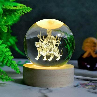 Ambaji 3D Crystal Ball lamps With Base (1 Pc) - infinityexculsivestore.com