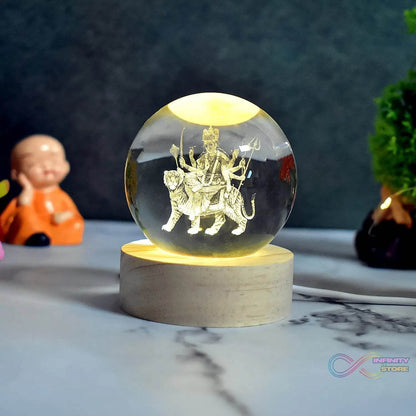 Ambaji 3D Crystal Ball lamps With Base (1 Pc) - infinityexculsivestore.com