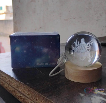 Ambaji 3D Crystal Ball lamps With Base (1 Pc) - infinityexculsivestore.com