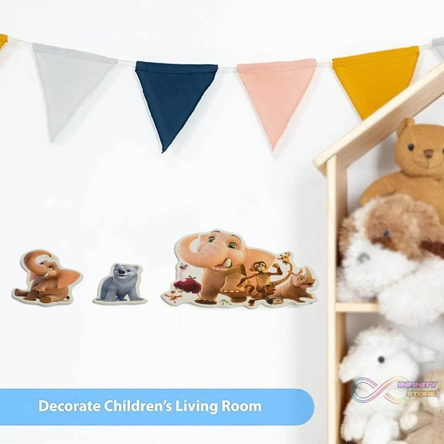 Animals Design Adhesive 3D Stickers (1 Sheet / 22×19 Cm) - infinityexculsivestore.com