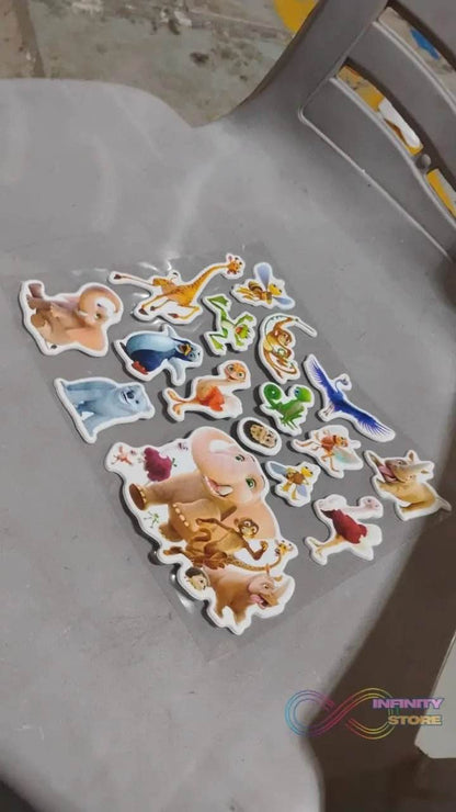 Animals Design Adhesive 3D Stickers (1 Sheet / 22×19 Cm) - infinityexculsivestore.com