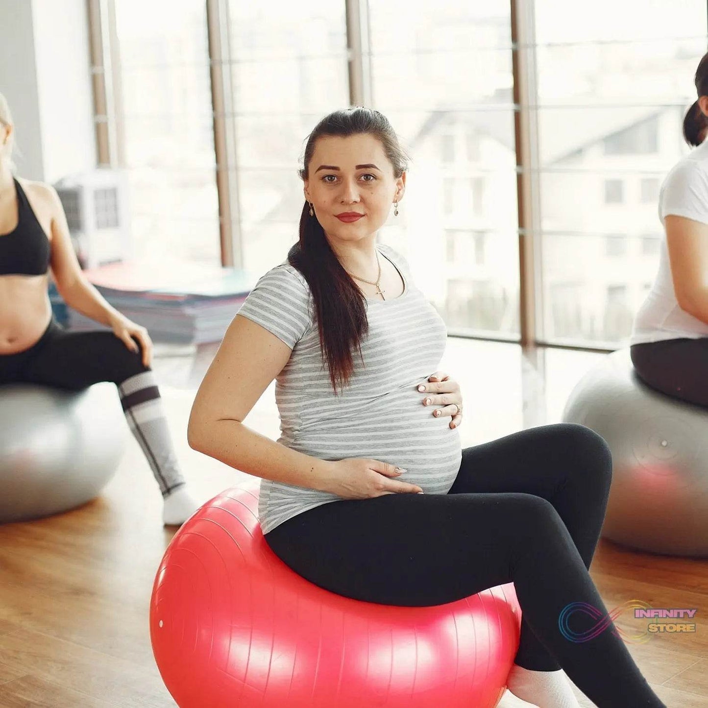 Anti Burst 65 cm Exercise Ball with Inflation Pump, Non-Slip Gym Ball, for Yoga, Pilates, Core Training Exercises at Home and Gym- Suitable for Men and Women - infinityexculsivestore.com