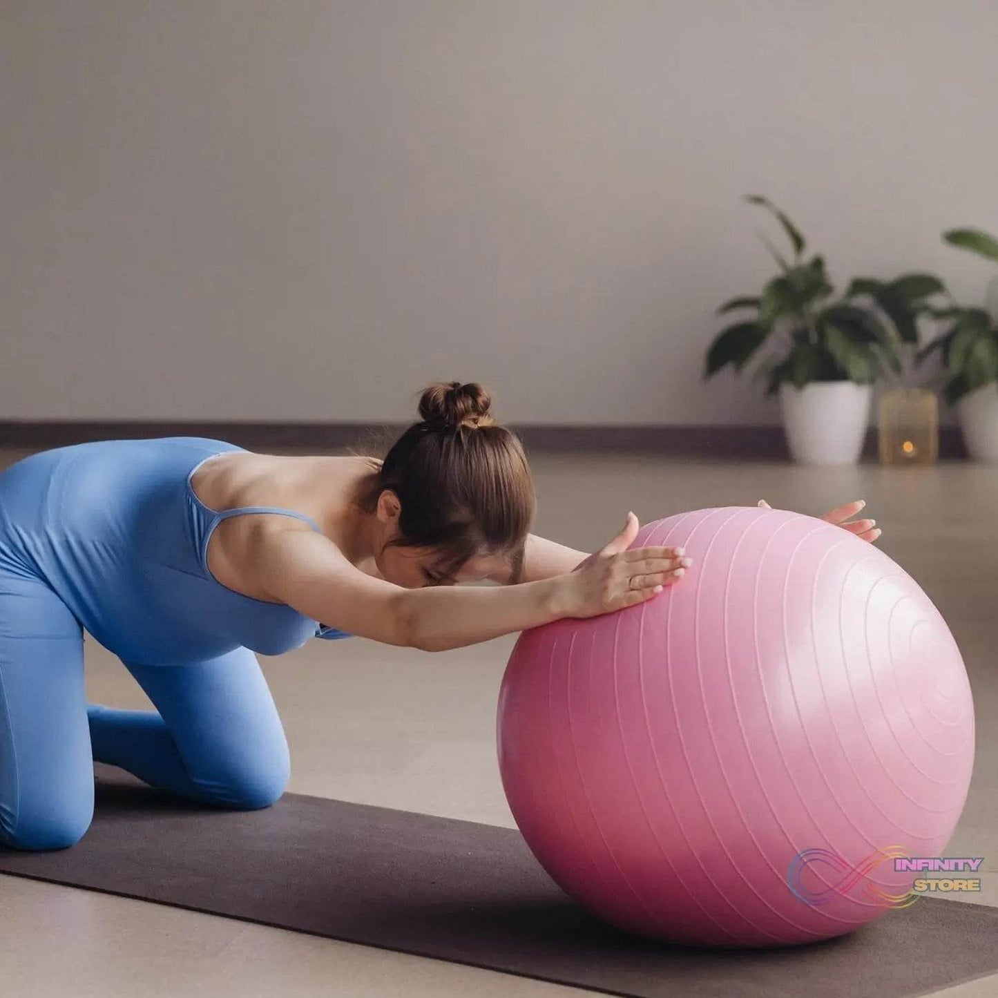 Anti Burst 65 cm Exercise Ball with Inflation Pump, Non-Slip Gym Ball, for Yoga, Pilates, Core Training Exercises at Home and Gym- Suitable for Men and Women - infinityexculsivestore.com