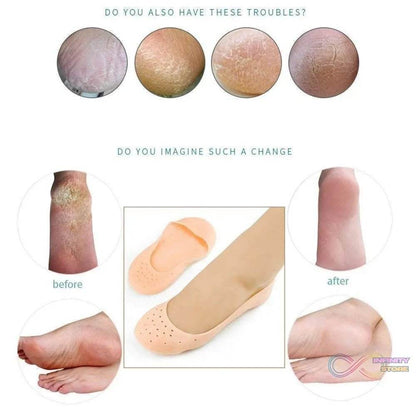 Anti Crack silicone Gel Foot Protector Moisturizing Socks - infinityexculsivestore.com