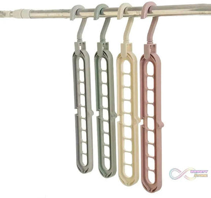 Anti-Skid Plastic 9-Holes Magic Wardrobe Folding Hangers - infinityexculsivestore.com