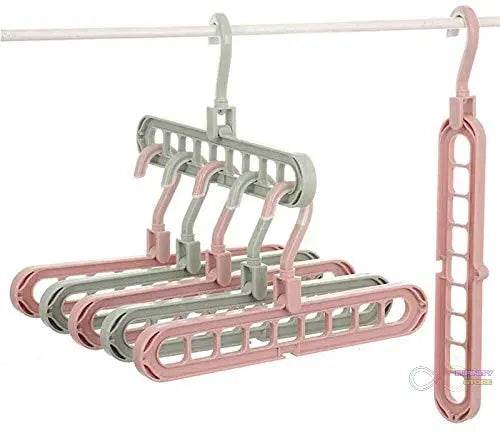 Anti-Skid Plastic 9-Holes Magic Wardrobe Folding Hangers - infinityexculsivestore.com