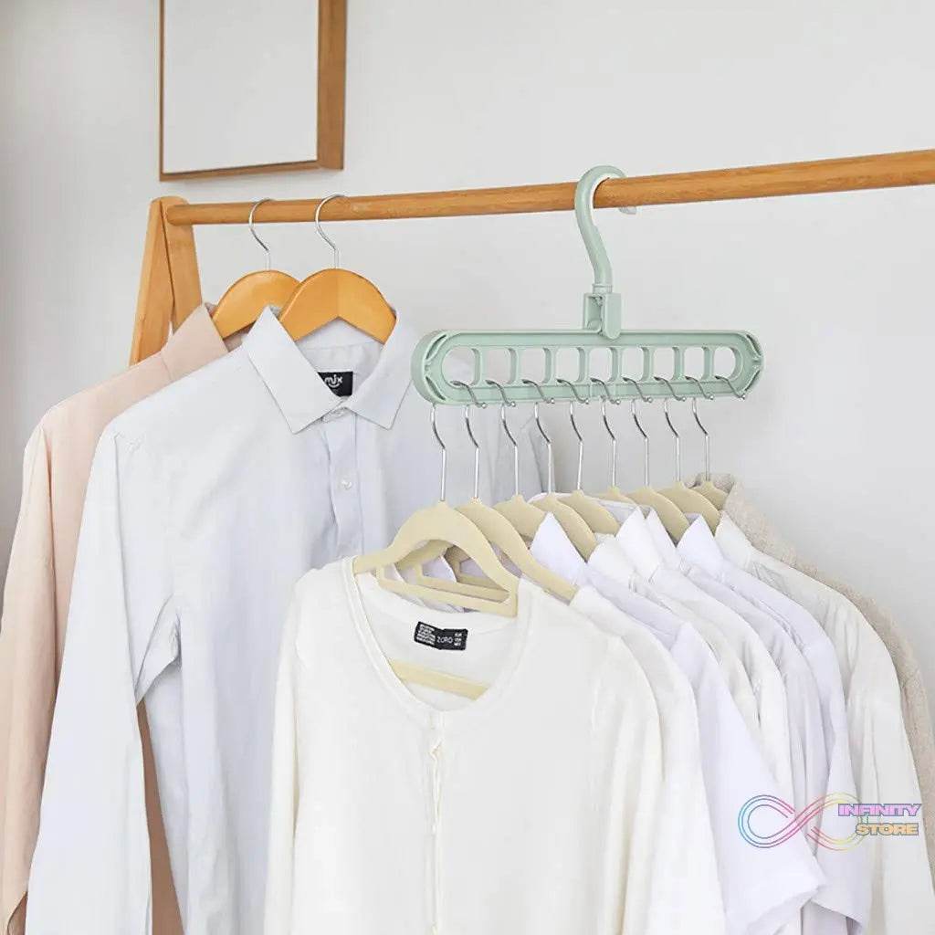 Anti-Skid Plastic 9-Holes Magic Wardrobe Folding Hangers - infinityexculsivestore.com
