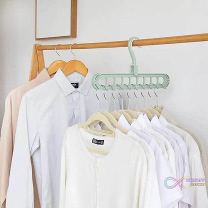 Anti-Skid Plastic 9-Holes Magic Wardrobe Folding Hangers - infinityexculsivestore.com