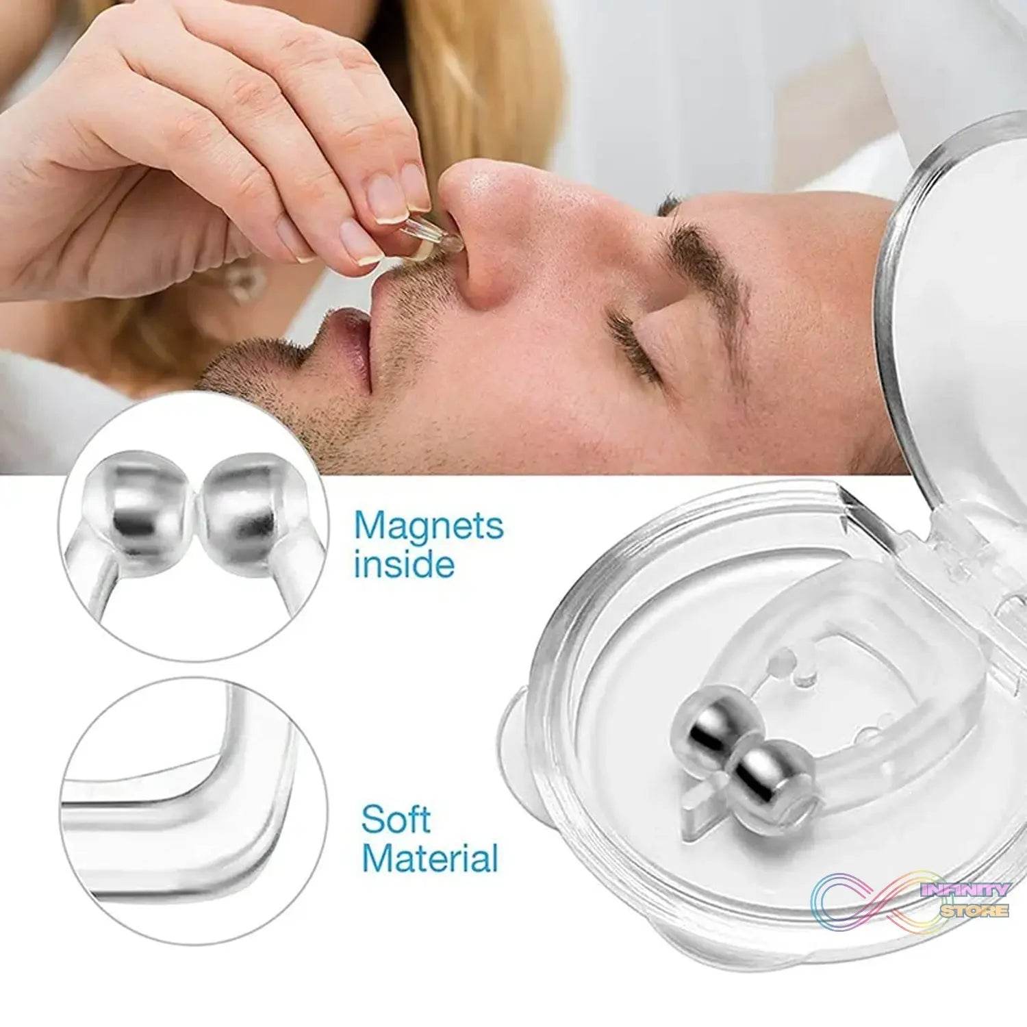 Anti Snore device for men and woman Silicone Magnetic Nose Clip For heavy Snoring sleeper, Snore Stopper, Anti Snoring Device (1 Pc) - infinityexculsivestore.com