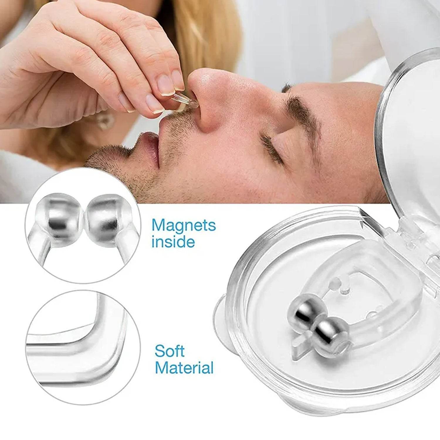 Anti Snore device for men and woman Silicone Magnetic Nose Clip For heavy Snoring sleeper, Snore Stopper, Anti Snoring Device (1 Pc) - infinityexculsivestore.com
