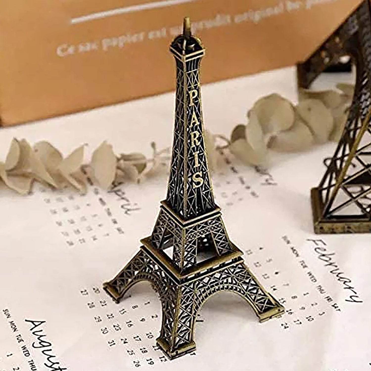 Antique Finish 3D Metal Paris Eiffel Tower Metal Craft Famous Landmark Building Metal Statue, Cabinet, Office, Gifts Decorative Showpiece. - infinityexculsivestore.com