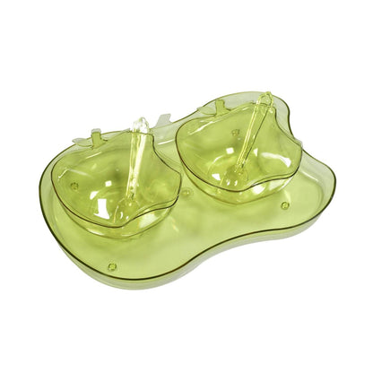 Apple Shape 2Piece Serving Set of Bowl with Spoon & Tray. Dinnerware Serving Snacks & Pickle - infinityexculsivestore.com
