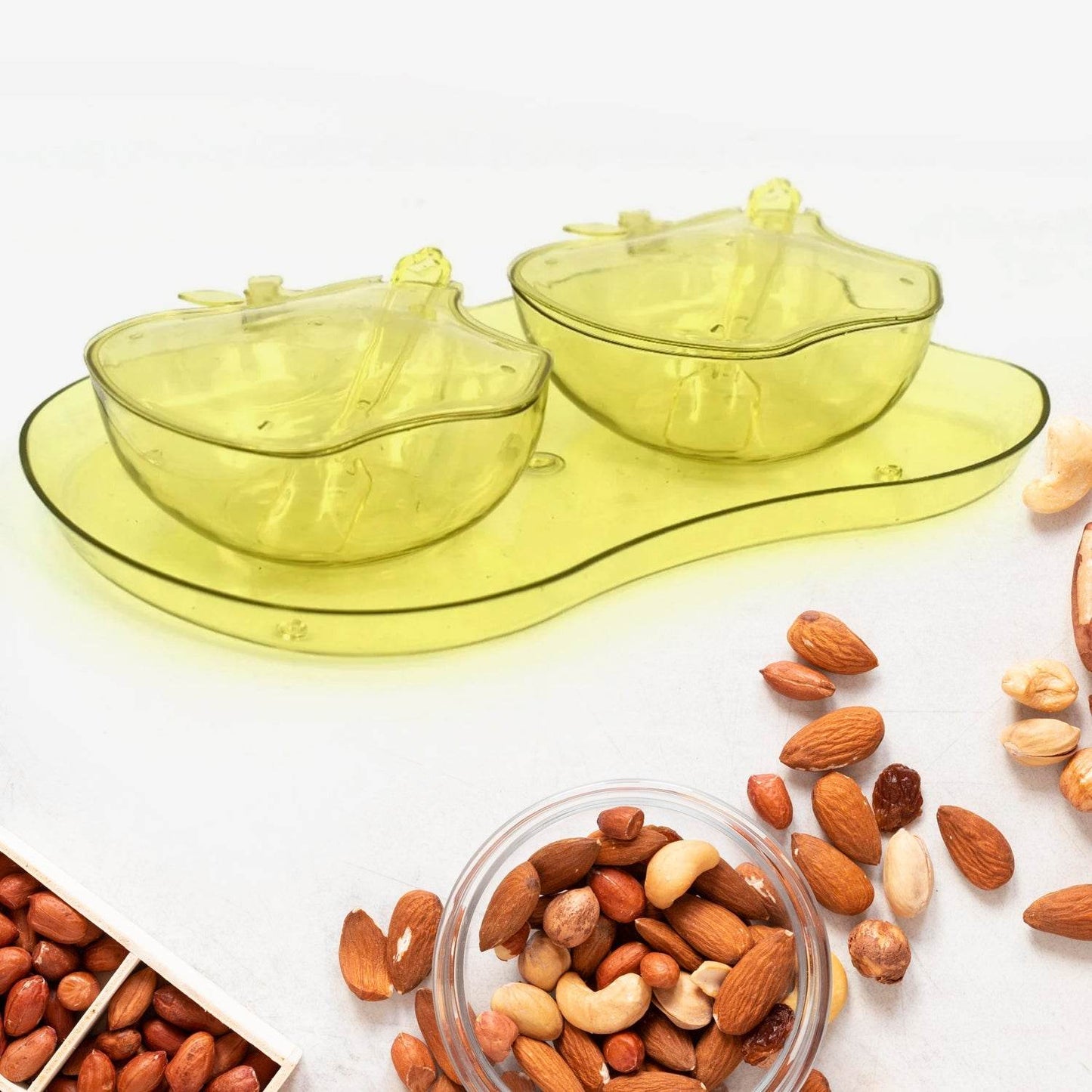 Apple Shape Tray Bowl Used For Serving Snacks And Various Food Stuffs. - infinityexculsivestore.com