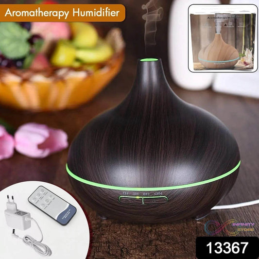 Aromatherapy Humidifier with 7 Colourful LED Light Change (500 ML Capacity / With Remote) - infinityexculsivestore.com