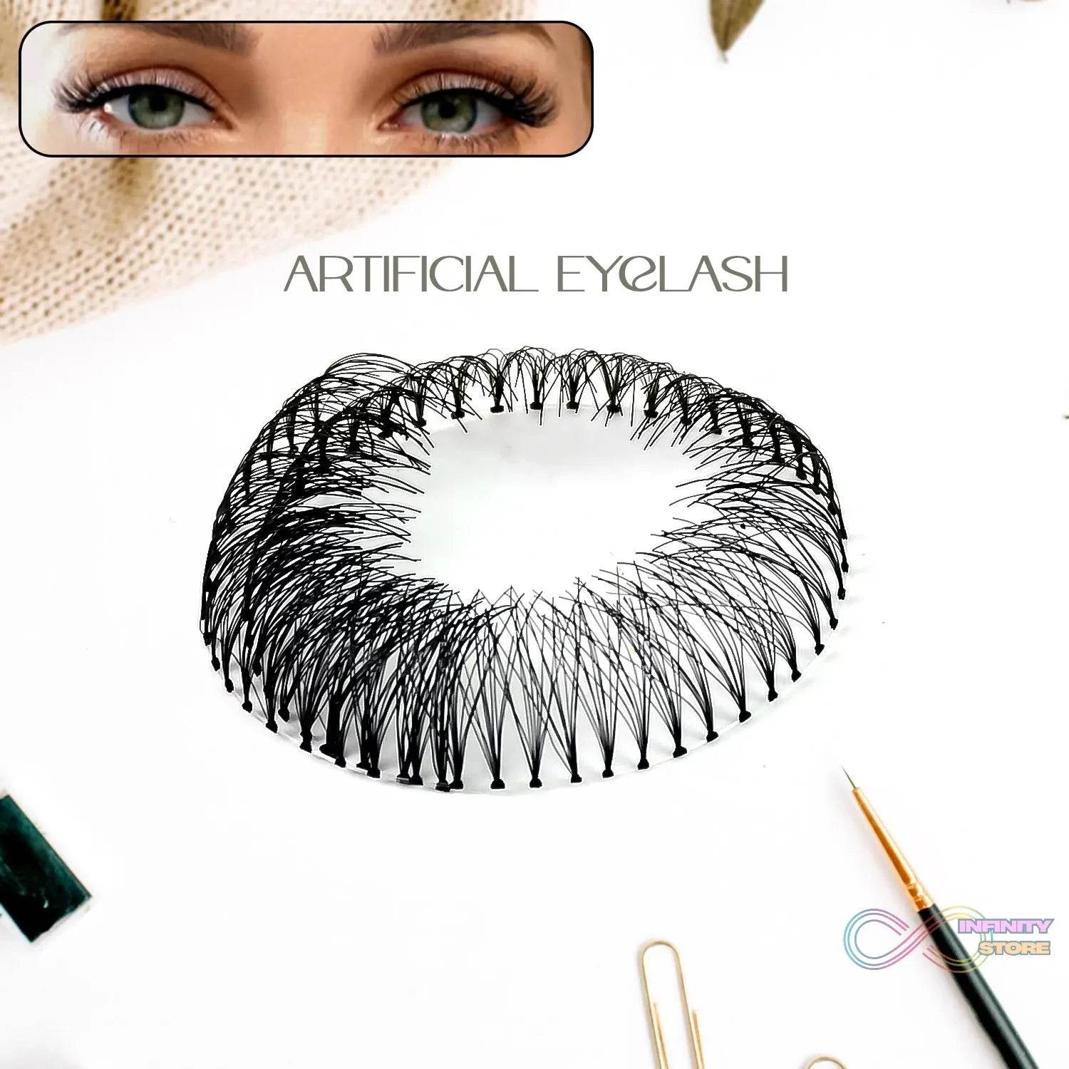 Artificial / Fake Eyelash Extensions Natural & Lightweight (1 Pc / 12 Mm) - infinityexculsivestore.com