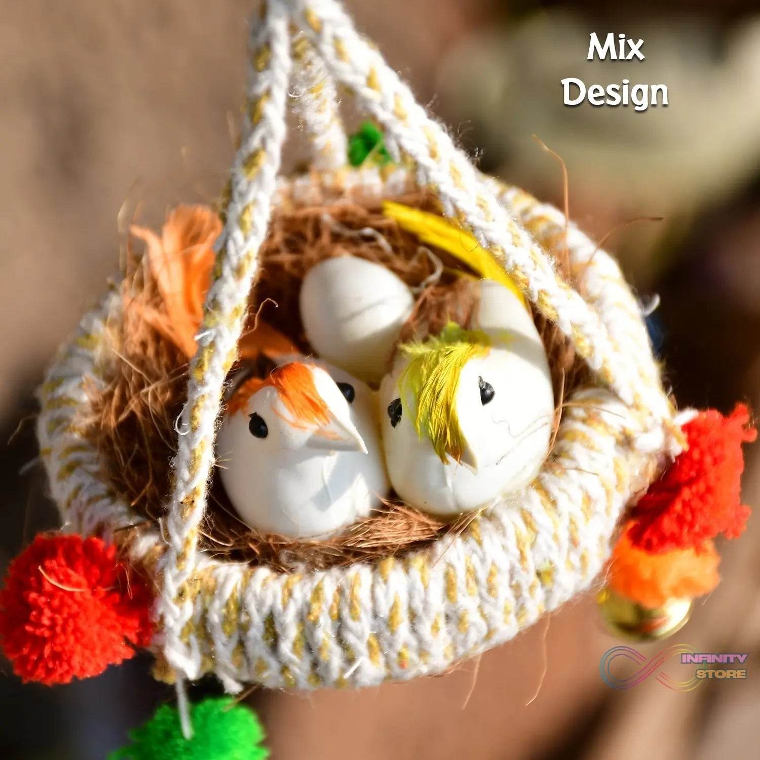 Artificial Jute Hanging Birds Nest Jhumar Chidiyan Ka Ghosla - infinityexculsivestore.com