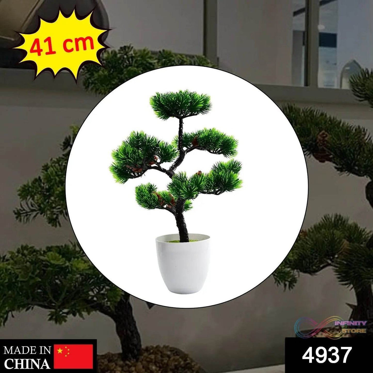 Artificial Potted Plant with Round Pot - infinityexculsivestore.com