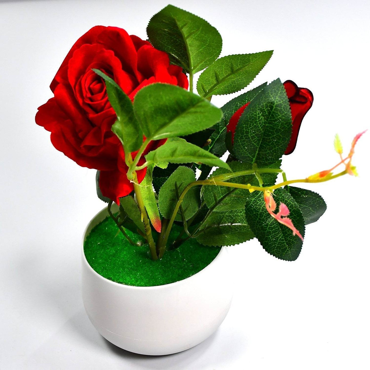 Artificial Rose Flower Plant With Pot, For Home Office Or Gift - infinityexculsivestore.com
