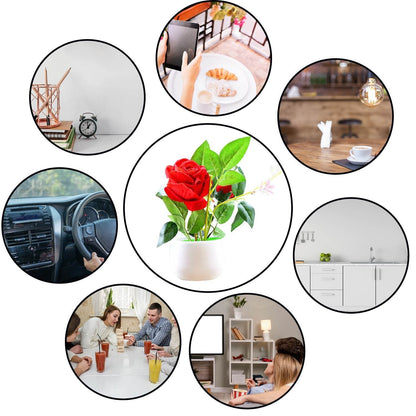 Artificial Rose Flower Plant With Pot, For Home Office Or Gift - infinityexculsivestore.com