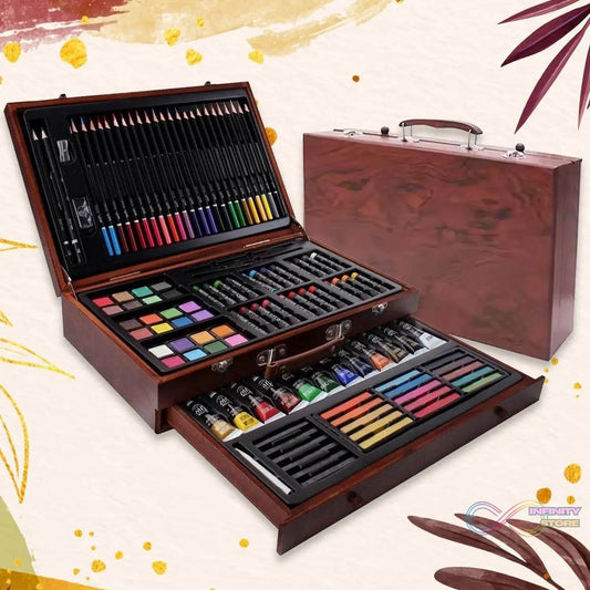 Artist Drawing & Painting Color Set ith Wooden Case (112 Pcs Approx) - infinityexculsivestore.com