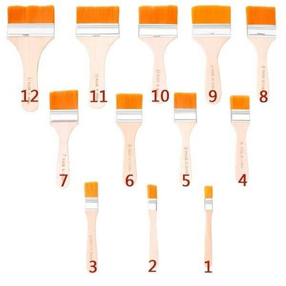 Artistic Flat Painting Brush - Set of 12 - infinityexculsivestore.com