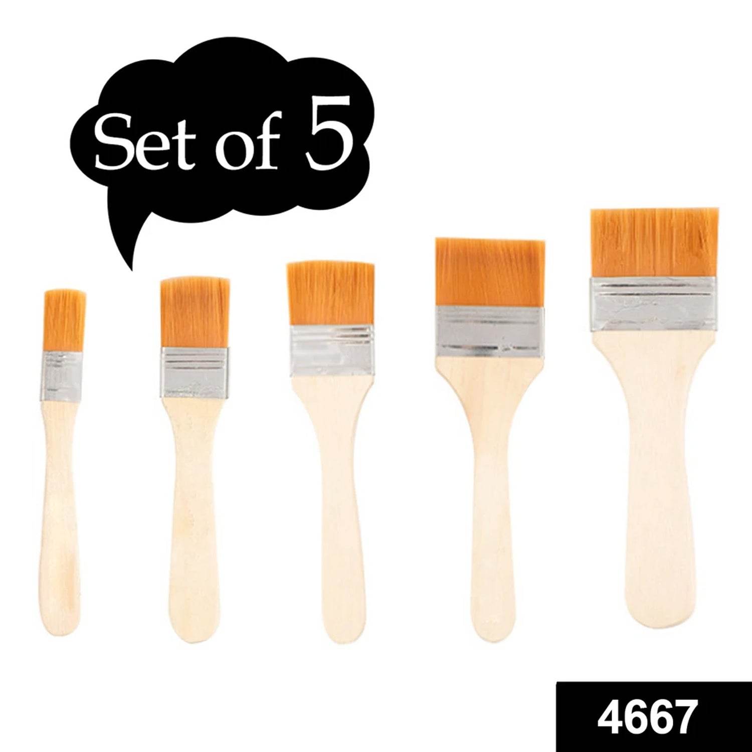 Artistic Flat Painting Brush - Set of 5 - infinityexculsivestore.com